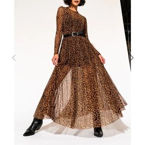 LALA ORIGINAL: More You Mesh Maxi Dress in Leopard